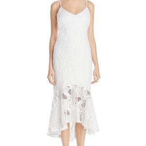 White lace mermaid midi dress